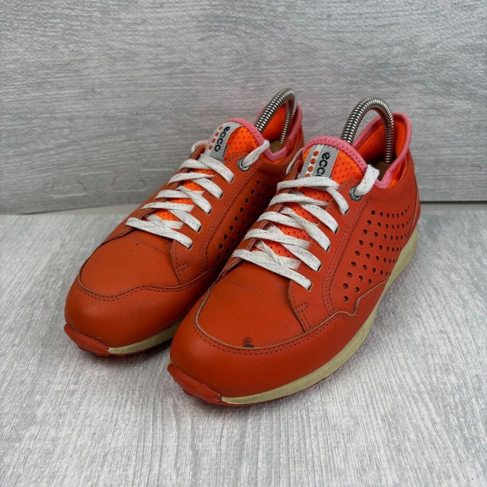 ECCO Golf Speed Hybrid Golf Shoes Womens 6.5 37 Extra Width‎ Orange White